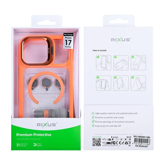 Rixus Classic 03 MagSafe Hülle für Apple iPhone 17 Pro Max – Orange