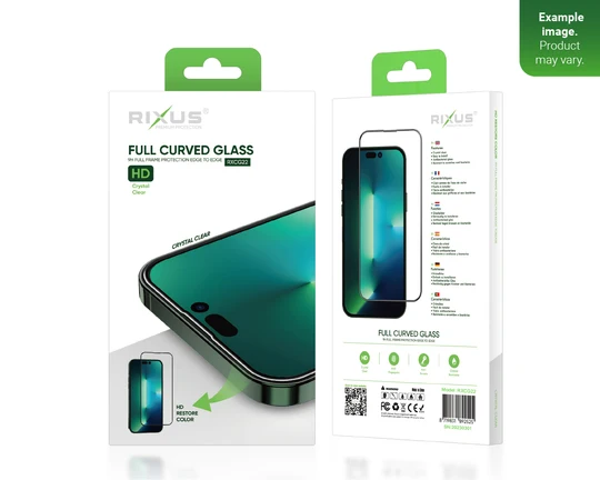 Rixus Clear HD Full Curved Edge Tempered Glass für Apple iPhone 15 Plus