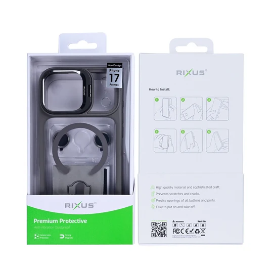 Rixus Classic 03 MagSafe Hülle für Apple iPhone 17 Pro Max – Titanium Grey