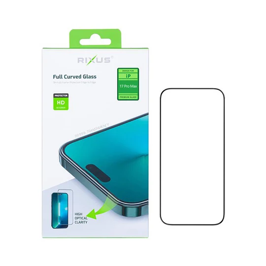 Rixus Clear HD Full Curved Edge Tempered Glass für Apple iPhone 17 Pro Max