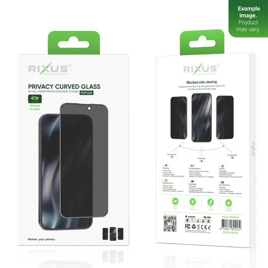 Rixus Privacy Full Curved Edge Tempered Glass für Apple iPhone 15