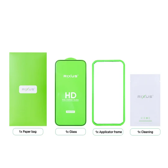 Rixus Clear HD Full Curved Edge Tempered Glass für Apple iPhone 17 Pro Max