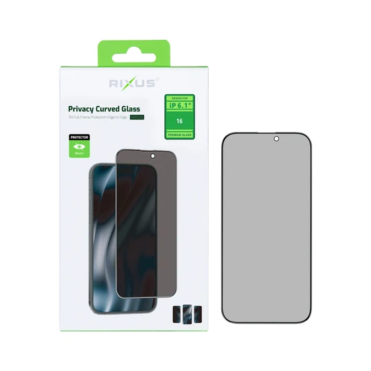 Rixus Privacy Full Curved Edge Tempered Glass für Apple iPhone 16