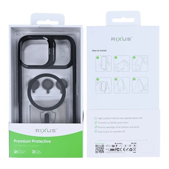Rixus Classic 03 MagSafe Hülle für Apple iPhone 17 Pro Max – Black