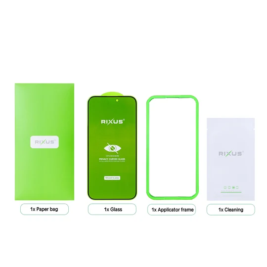 Rixus Privacy Full Curved Edge Tempered Glass für Apple iPhone 17 Pro Max