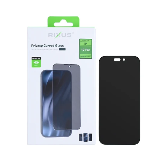 Rixus Privacy Full Curved Edge Tempered Glass für Apple iPhone 17 Pro