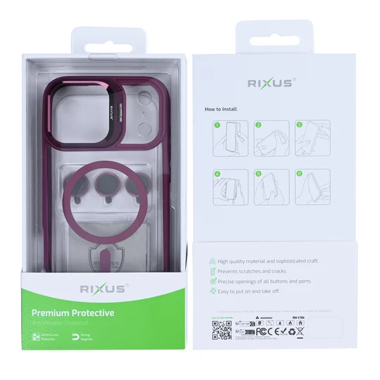 Rixus Classic 03 MagSafe Hülle für Apple iPhone 17 Pro Max – Dark Pink