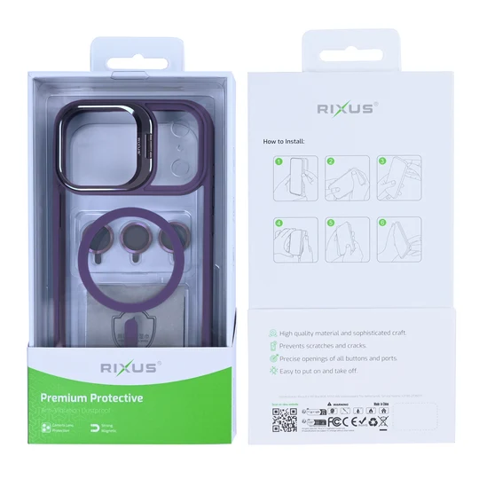 Rixus Classic 03 MagSafe Hülle für Apple iPhone 17 Pro Max – Deep Purple